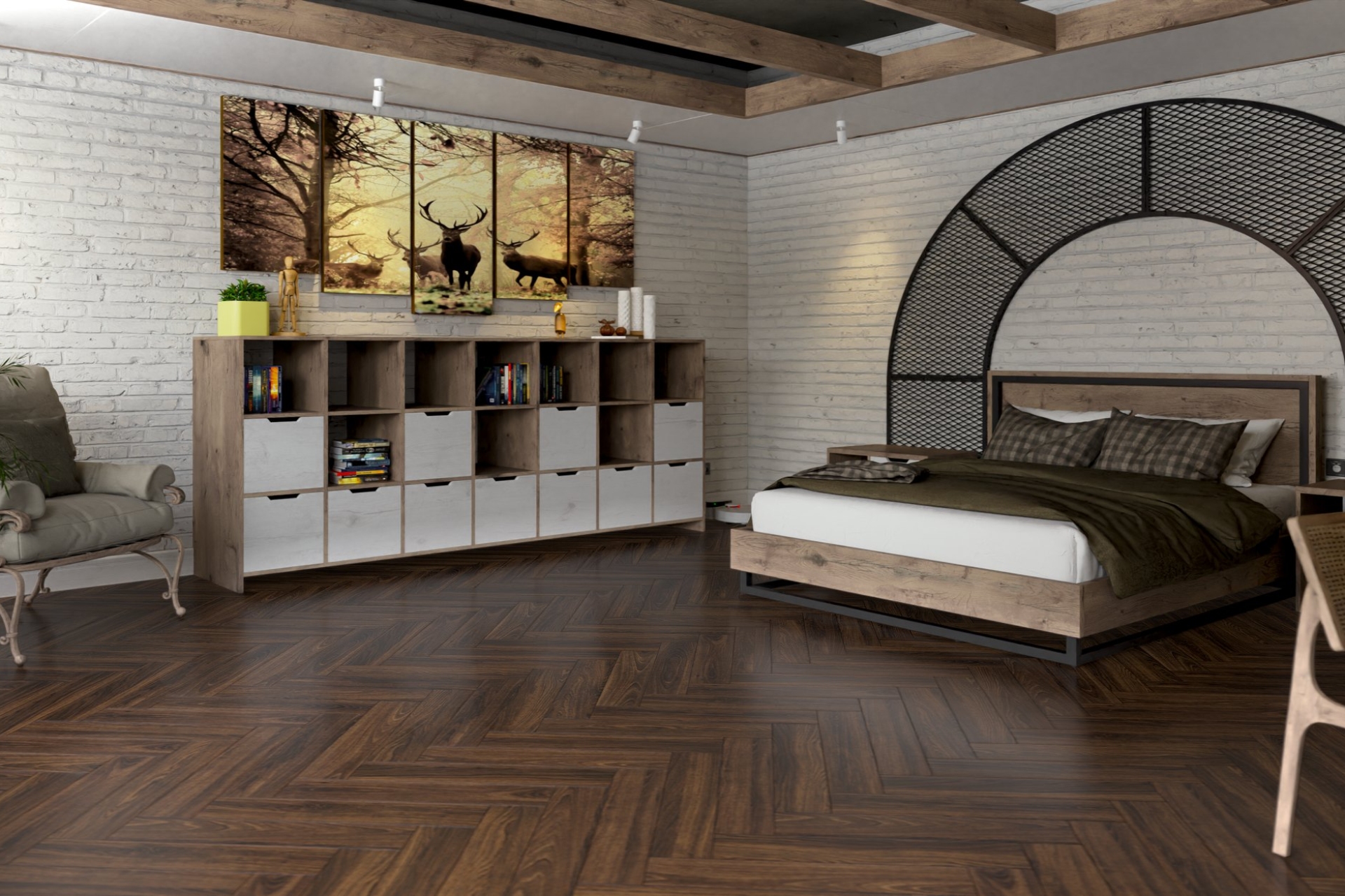 Инженерный паркет «Damy Floor» Каштановый (укладка елочкой) — купить в Белгороде