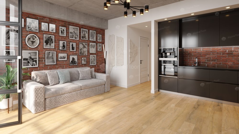 SPC Ламинат "Alpine Floor" Дуб медовый (1220*183*8 мм) — купить в Белгороде