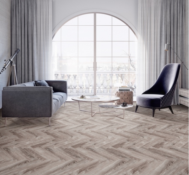 Виниловый ламинат SPC "Cronafloor" Herringbone Дуб Тулон (640*128*4,5 мм) — купить в Белгороде