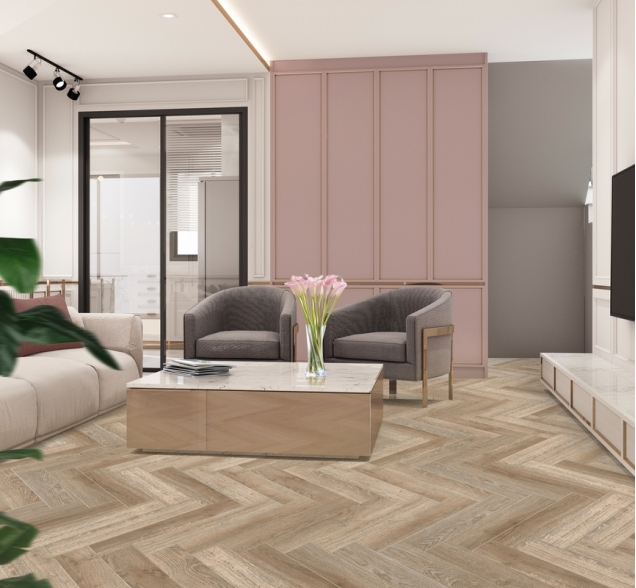 Виниловый ламинат SPC "Cronafloor" Herringbone Дуб Лилль (640*128*4,5 мм) — купить в Белгороде