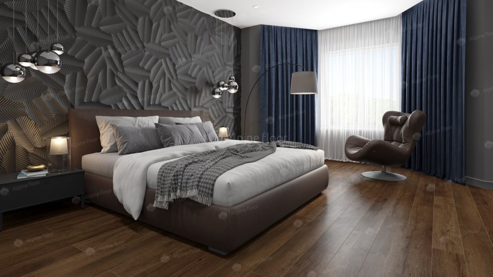 SPC Ламинат "Alpine Floor" Дуб шоколадный (1220*183*8 мм) — купить в Белгороде