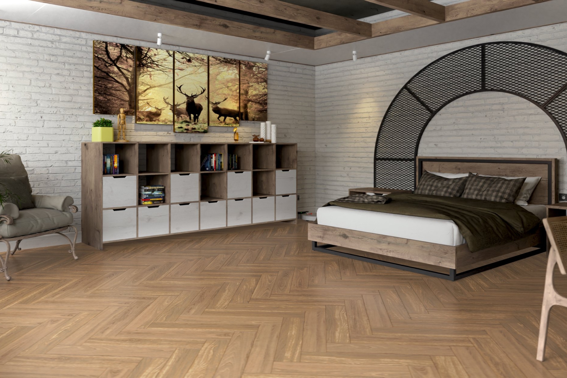 Инженерный паркет «Damy Floor» Натуральный (укладка елочкой) — купить в Белгороде