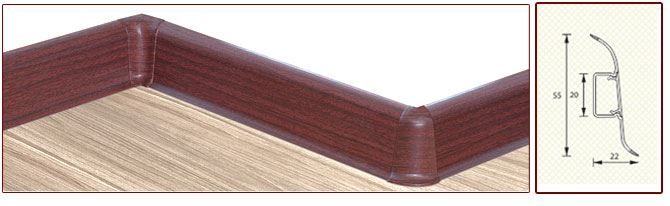 Плинтус "Идеал" пластиковый Комфорт Бук светлый (2500*22*55 мм) — купить в Белгороде