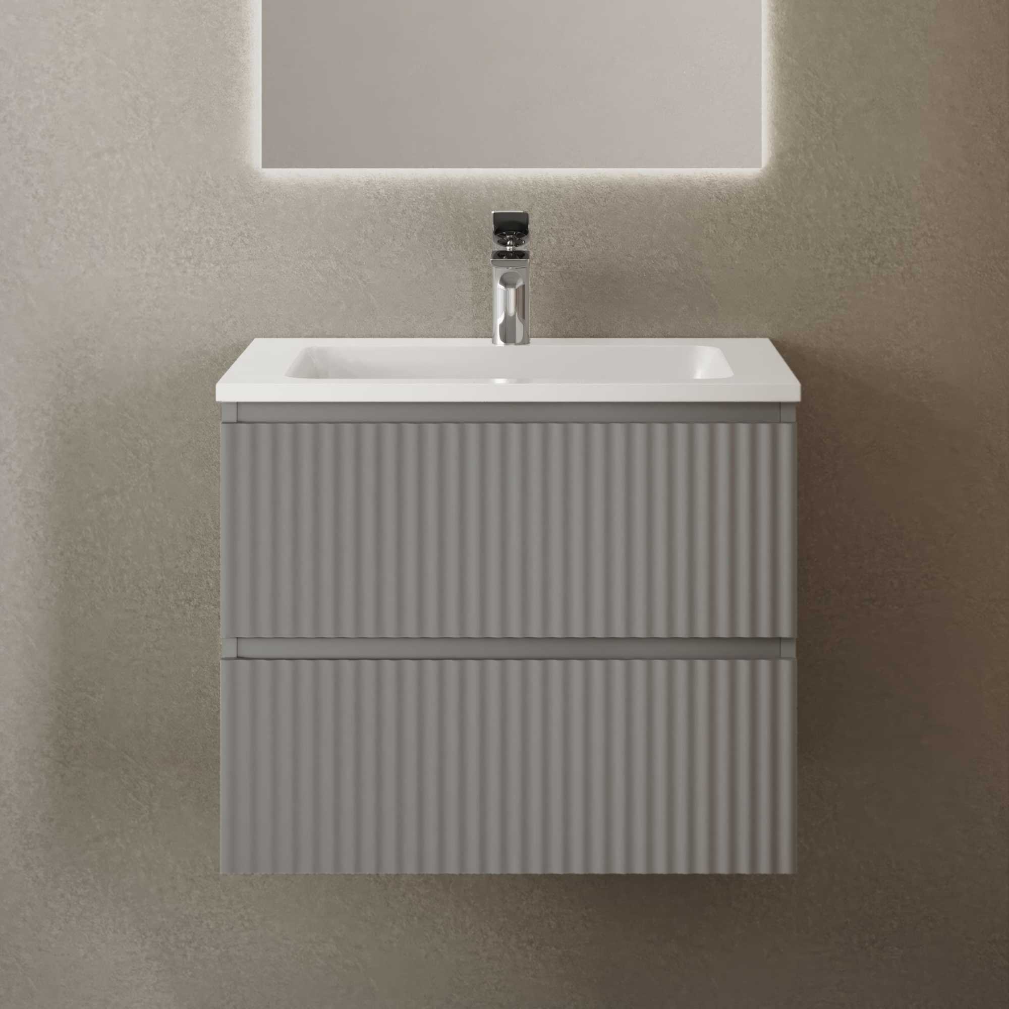 Тумба Coste 60 подвесная светло-серая Cst.01.60/P/GRS/RL