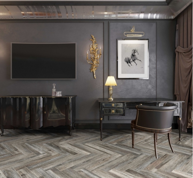 Виниловый ламинат SPC "Cronafloor" Herringbone Дуб Реймс (640*128*4,5 мм) — купить в Белгороде