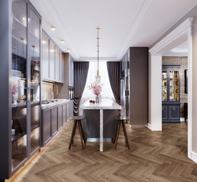 Виниловый ламинат SPC "Cronafloor" Herringbone Дуб Тулуза (640*128*4,5 мм) — купить в Белгороде