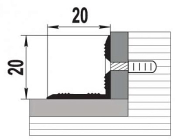 Порожек алюминиевый ПУ-05-1 (2700*20*20 мм)